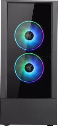 Photo de Boitier Moyen Tour ATX iTek Vertibra Q210 RGB avec panneaux vitrés (Noir)