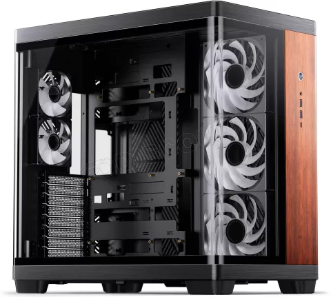 Photo de Boitier Moyen Tour ATX Jonsbo TK-4 RGB avec panneaux vitrés (Noir/Bois)