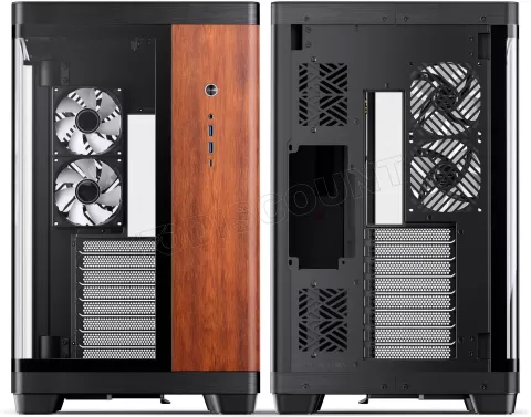 Photo de Boitier Moyen Tour ATX Jonsbo TK-4 RGB avec panneaux vitrés (Noir/Bois)