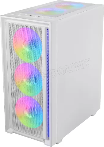 Photo de Boitier Moyen Tour ATX Mars Gaming MC-Air RGB avec panneau vitré (Blanc)