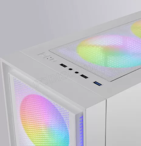 Photo de Boitier Moyen Tour ATX Mars Gaming MC-Air RGB avec panneau vitré (Blanc)