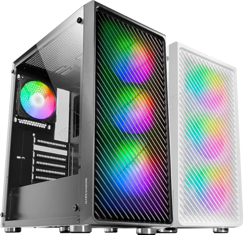 Photo de Boitier Moyen Tour ATX Mars Gaming MC-F RGB avec panneau vitré (Blanc)