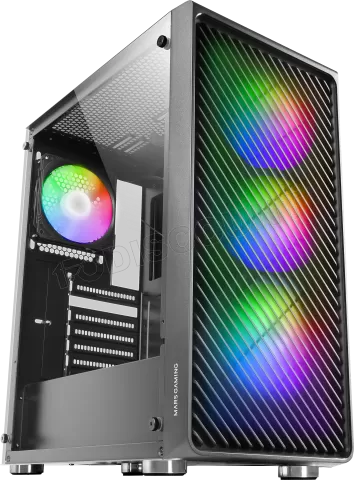 Photo de Boitier Moyen Tour ATX Mars Gaming MC-F RGB avec panneau vitré (Noir)