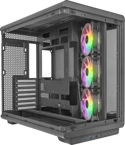 Photo de Boitier Moyen Tour ATX Mars Gaming MC-Rev RGB avec panneaux vitrés (Noir)