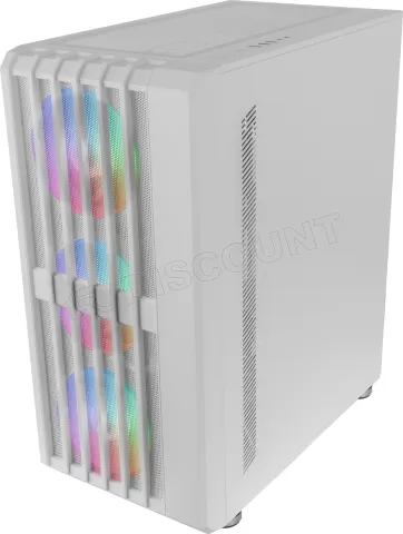 Photo de Boitier Moyen Tour ATX Mars Gaming MC-Vault RGB avec panneau vitré (Blanc)
