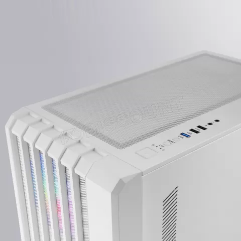 Photo de Boitier Moyen Tour ATX Mars Gaming MC-Vault RGB avec panneau vitré (Blanc)