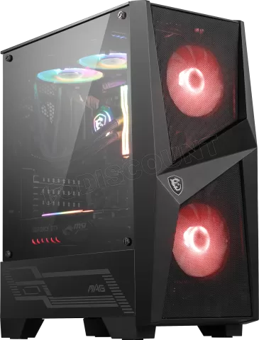 Photo de Boitier Moyen Tour ATX MSI Mag Forge 100R RGB avec panneau vitré (Noir)