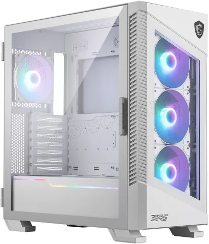 Photo de Boitier Moyen Tour ATX MSI MPG Velox 100R RGB avec panneaux vitrés (Blanc)