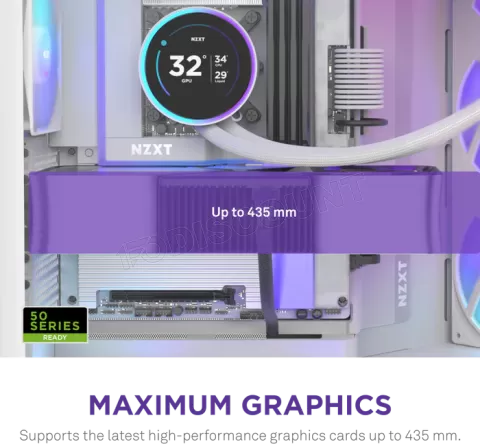 Photo de Boitier Moyen Tour ATX NZXT H9 Flow+ RGB avec panneaux vitrés (Blanc)