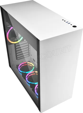 Photo de Boitier Moyen Tour ATX Sharkoon Pure Steel RGB avec panneau vitré (Blanc)