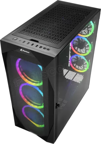 Photo de Boitier Moyen Tour ATX Sharkoon Rev300 RGB avec panneaux vitrés (Noir)