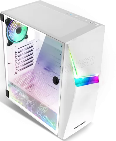 Photo de Boitier Moyen Tour ATX Spirit of Gamer Clone 4 RGB avec panneau vitré (Blanc)