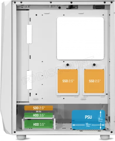 Photo de Boitier Moyen Tour ATX Spirit of Gamer Infinity RGB avec panneaux vitrés (Blanc)
