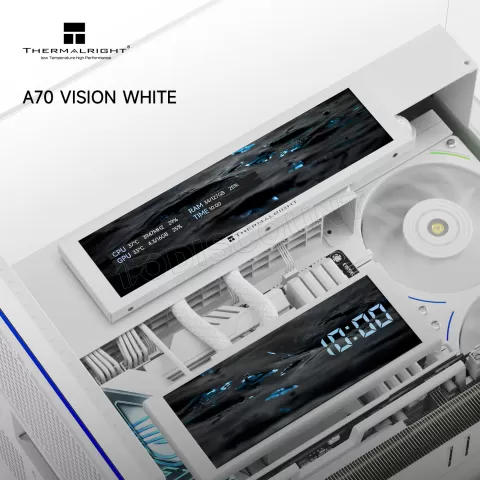 Photo de Boitier Moyen Tour ATX Thermalright A70 Vision RGB avec panneaux vitrés (Blanc)