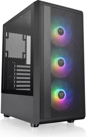 Photo de Boitier Moyen Tour ATX Thermaltake S200 TG RGB avec panneau vitré (Noir)