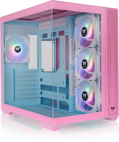 Photo de Boitier Moyen Tour ATX Thermaltake View 380 TG RGB avec panneaux vitrés (Rose/Bleu)