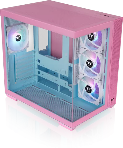 Photo de Boitier Moyen Tour ATX Thermaltake View 380 TG RGB avec panneaux vitrés (Rose/Bleu)