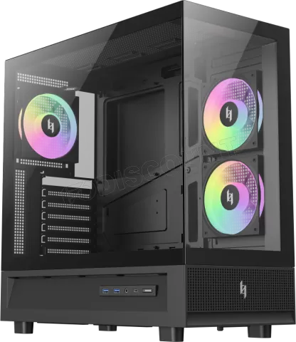 Photo de Boitier Moyen Tour ATX Xeron Nex C51 RGB avec panneaux vitrés (Noir)