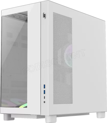 Photo de Boitier Moyen Tour ATX Xeron Nex C53 RGB avec panneaux vitrés (Blanc)