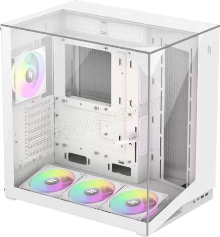 Photo de Boitier Moyen Tour ATX Xeron Nex C56 VC RGB avec panneaux vitrés (Blanc)