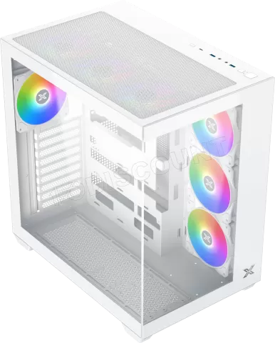 Photo de Boitier Moyen Tour ATX Xigmatek Aqua V Air RGB avec panneaux vitrés (Blanc)