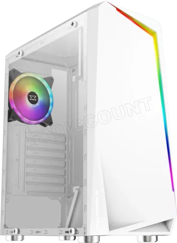 Photo de Boitier Moyen Tour ATX Xigmatek Vortex RGB avec panneau vitré (Blanc)