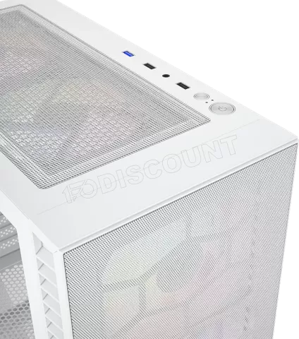 Photo de Boitier Moyen Tour ATX XYZ AIRONE 100 MESH RGB avec panneau vitré (Blanc)