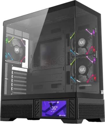 Photo de Boitier Moyen Tour ATX XYZ Aurorax 100 Pro RGB avec panneau vitré (Noir)