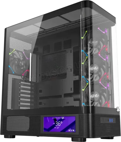 Photo de Boitier Moyen Tour ATX XYZ Quantum Pro RGB avec panneaux vitrés (Noir)