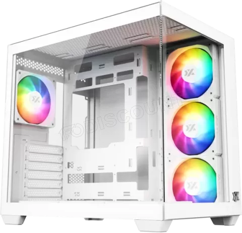 Photo de Boitier Moyen Tour ATX XYZ Tesseract X RGB avec panneaux vitrés (Blanc)