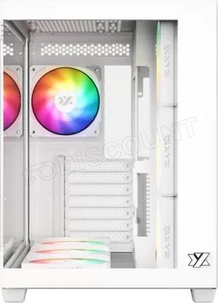 Photo de Boitier Moyen Tour ATX XYZ Tesseract X RGB avec panneaux vitrés (Blanc)
