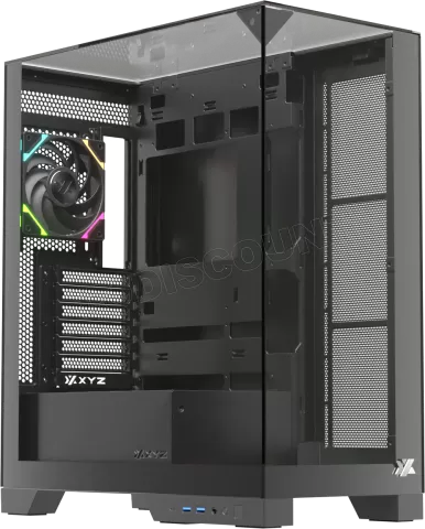 Photo de Boitier Moyen Tour ATX XYZ Trifecta RGB avec panneaux vitrés (Noir)