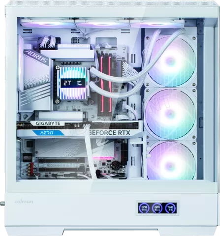 Photo de Boitier Moyen Tour ATX Zalman P50 DS RGB avec panneaux vitrés (Blanc)