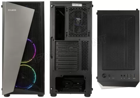 Photo de Boitier Moyen Tour ATX Zalman S4 Plus RGB avec panneaux vitrés (Noir)