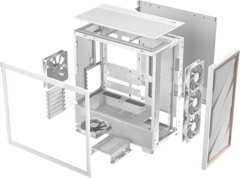 Photo de Boitier Moyen Tour E-ATX Antec Flux avec panneau vitré (Blanc/Marron)
