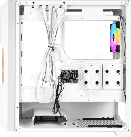 Photo de Boitier Moyen Tour E-ATX Azza Guardian Wood RGB avec panneau vitré (Blanc/Marron)