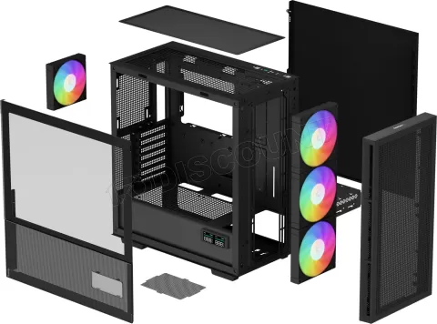 Photo de Boitier Moyen Tour E-ATX DeepCool CH560 Digital RGB avec panneau vitré (Noir)