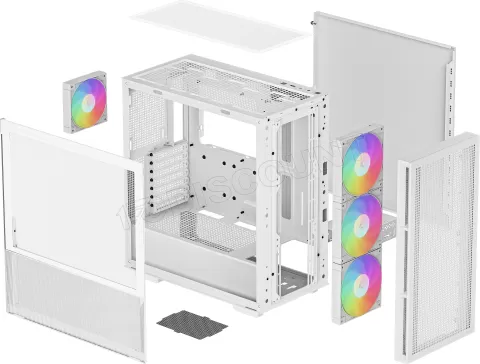 Photo de Boitier Moyen Tour E-ATX DeepCool CH560 RGB avec panneau vitré (Blanc)