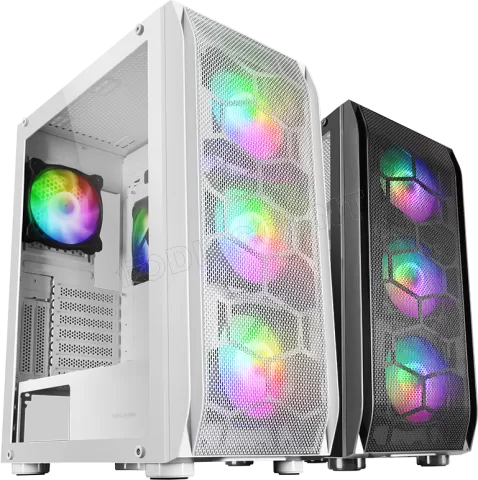 Photo de Boitier Moyen Tour E-ATX Mars Gaming MC-KX RGB avec panneau vitré (Blanc)