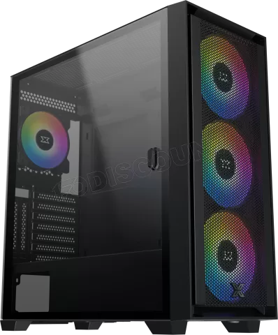 Photo de Boitier Moyen Tour E-ATX Xigmatek Anubis Pro 4FX RGB avec panneau vitré (Noir)