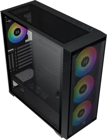 Photo de Boitier Moyen Tour E-ATX Xigmatek Anubis Pro 4FX RGB avec panneau vitré (Noir)