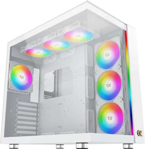 Photo de Boitier Moyen Tour E-ATX Xigmatek Aqua Ultra Air-C RGB avec panneaux vitrés (Blanc)