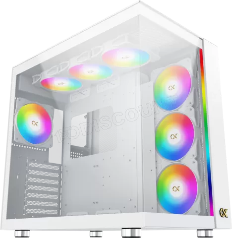 Photo de Boitier Moyen Tour E-ATX Xigmatek Aqua Ultra Air RGB avec panneaux vitrés (Blanc)