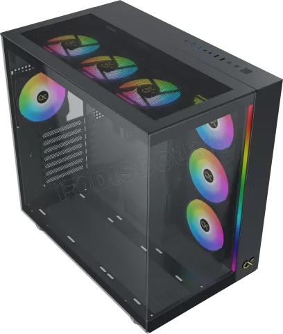 Photo de Boitier Moyen Tour E-ATX Xigmatek Aqua Ultra Air RGB avec panneaux vitrés (Noir)