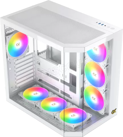 Photo de Boitier Moyen Tour E-ATX Xigmatek Cubi II RGB avec panneaux vitrés (Blanc)