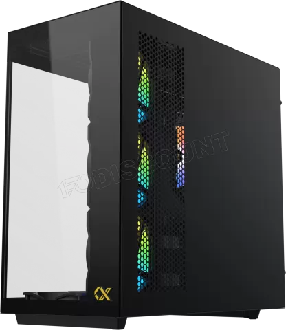 Photo de Boitier Moyen Tour E-ATX Xigmatek Cubi II RGB avec panneaux vitrés (Noir)