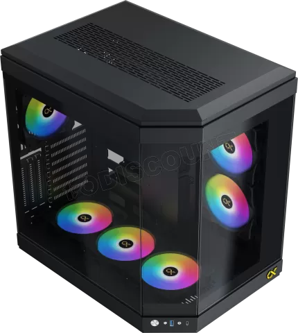 Photo de Boitier Moyen Tour E-ATX Xigmatek Cubi RGB avec panneaux vitrés (Noir)