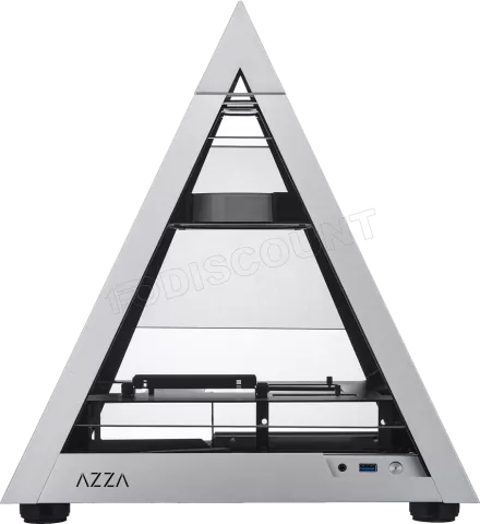 Photo de Boitier Pyramide Mini-ITX Azza Pyramid Mini RGB avec panneaux vitrés (Gris)