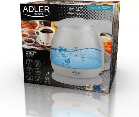 Photo de Bouilloire Adler AD 1283c - 1L (Blanc/Transparent)