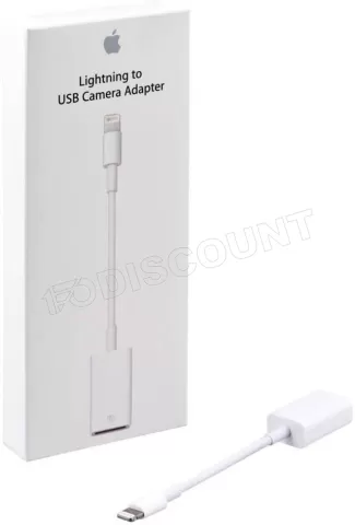 Photo de Câble adaptateur Apple Lightning mâle 1.2 vers USB-A 10cm (Blanc)